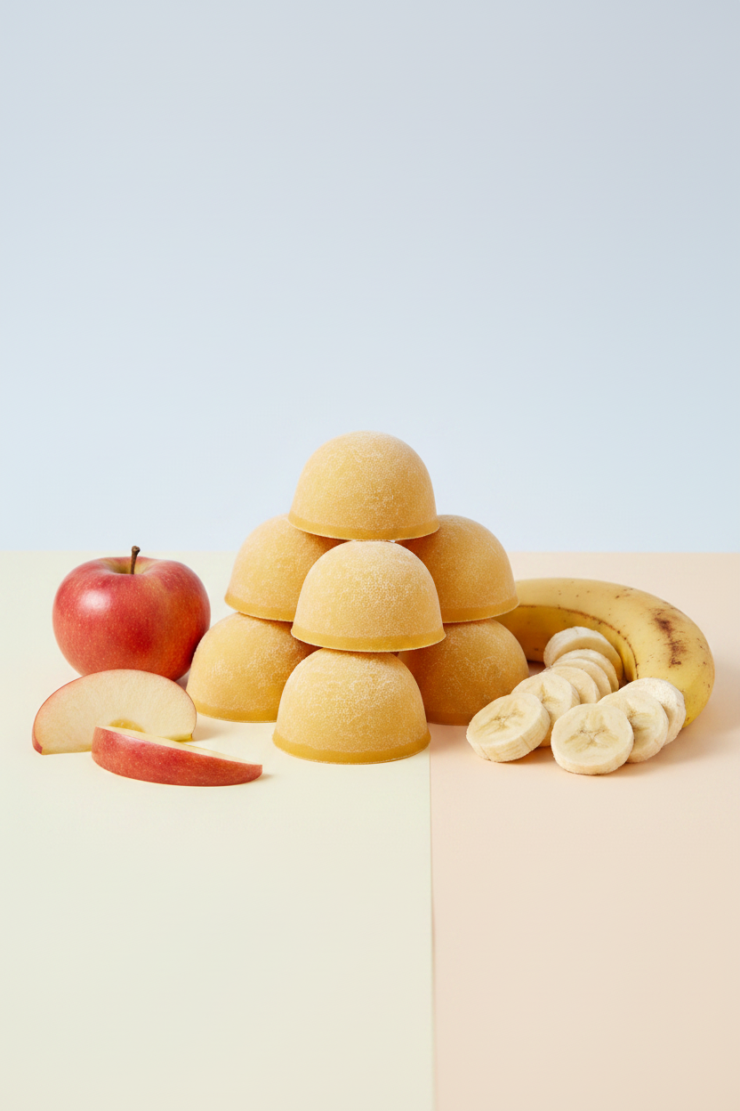 Purée pomme-banane surgelée demi-boule